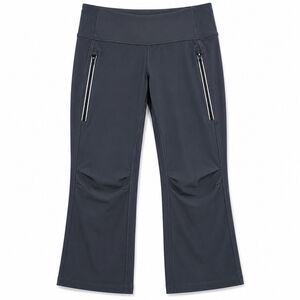 Lululemon Run Free Crop Pants Womens Size 8 Gray Coal Heathered Yoga Athletic